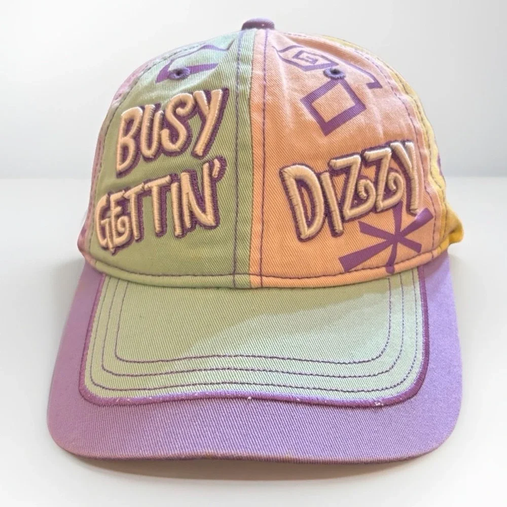 Disney Parks Busy Gettin Dizzy Colorful Pastel‎ Baseball Cap Hat Colorful NWT